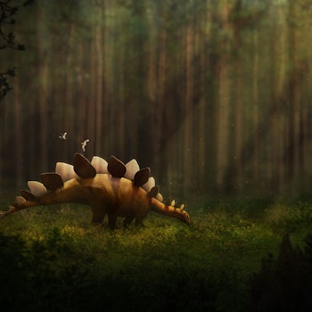 Stegosaurus stenops stock image